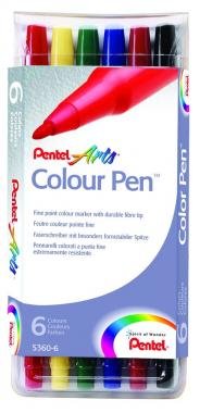 Pentel filctoll színes művészi Sign Pen Arts  6 db-os szett